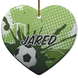 Soccer Heart Ceramic Ornament w/ Name or Text