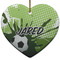 Soccer Ceramic Flat Ornament - Heart (Front)