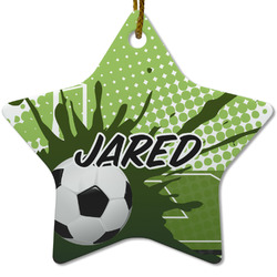 Soccer Star Ceramic Ornament w/ Name or Text