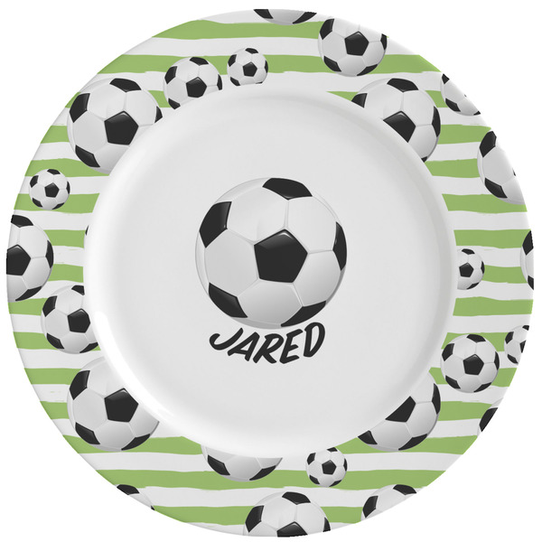 Custom Soccer Ceramic Dinner Plates (Set of 4) (Personalized)