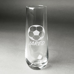 Soccer Champagne Flute - Stemless Engraved (Personalized)