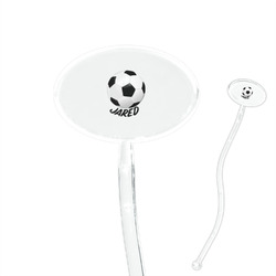 Soccer 7" Oval Plastic Stir Sticks - Clear (Personalized)