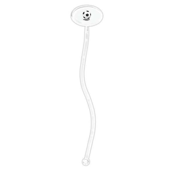 Soccer Clear Plastic 7" Stir Stick - Oval - Single Stick