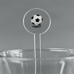 Soccer 5.5" Round Plastic Stir Sticks - Clear (Personalized)
