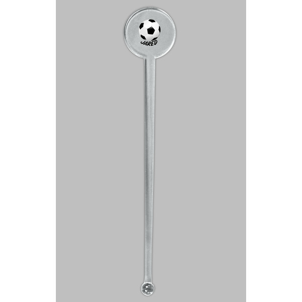 Soccer Clear Plastic 7" Stir Stick - Round - Single Stick