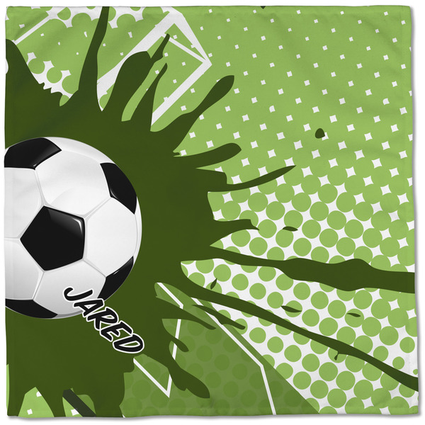Soccer Cloth Napkins - Personalized Dinner (Full Open)