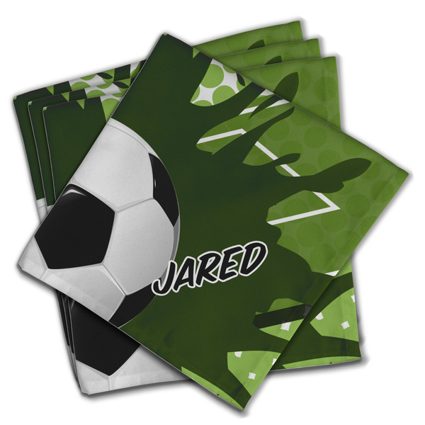 Custom Soccer Cloth Napkins (Set of 4) (Personalized)