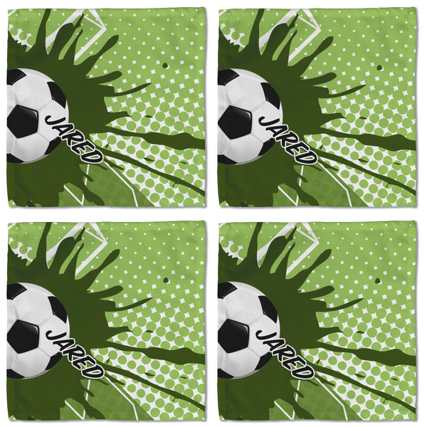 Soccer Cloth Napkins - Personalized Lunch (APPROVAL) Set of 4