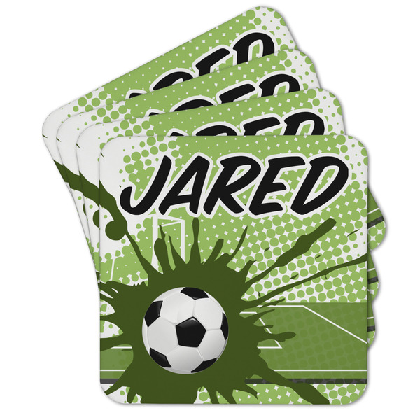 Custom Soccer Cork Coaster - Set of 4 w/ Name or Text