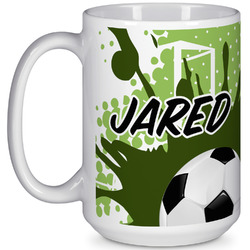 Soccer 15 Oz Coffee Mug - White (Personalized)