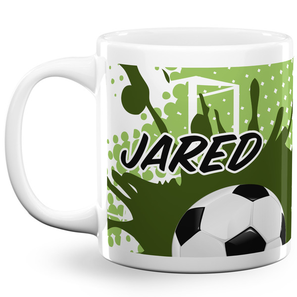 Custom Soccer 20 Oz Coffee Mug - White (Personalized)
