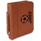 Soccer Cognac Leatherette Bible Covers with Handle & Zipper - Main