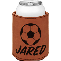 Soccer Leatherette Can Sleeve - Single Sided (Personalized)