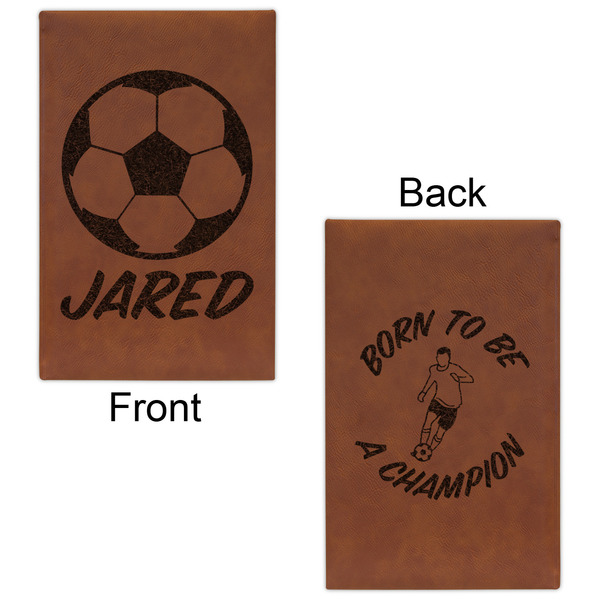 Soccer Cognac Leatherette Journal - Double Sided - Apvl