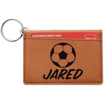 Soccer Leatherette Keychain ID Holder - Double Sided (Personalized)