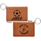 Soccer Cognac Leatherette Keychain ID Holders - Front and Back Apvl