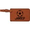 Soccer Cognac Leatherette Luggage Tags