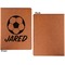 Soccer Cognac Leatherette Portfolios with Notepad - Large - Single Sided - Apvl