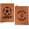 Soccer Cognac Leatherette Portfolios with Notepad - Small - Double Sided- Apvl