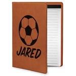 Soccer Leatherette Portfolio with Notepad - Small - Single Sided (Personalized)