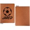 Soccer Cognac Leatherette Portfolios with Notepad - Small - Single Sided- Apvl