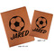 Soccer Cognac Leatherette Portfolios with Notepad - Compare Sizes