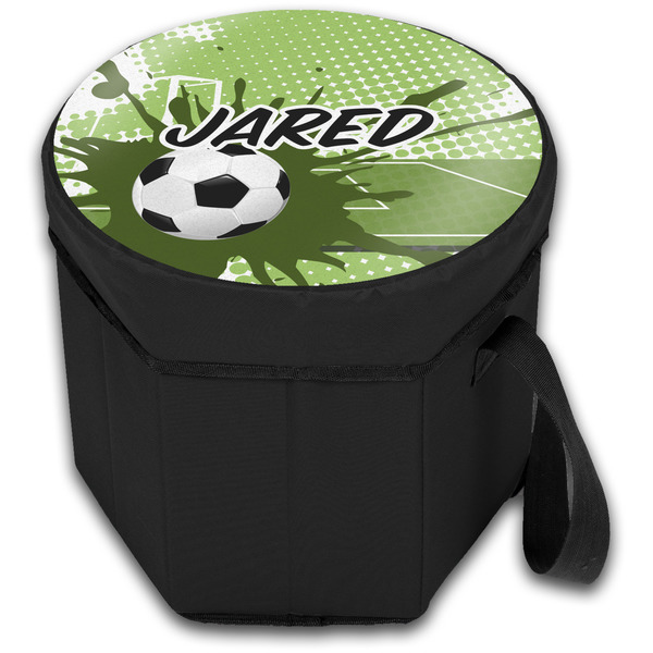 Soccer Collapsible Personalized Cooler & Seat (Closed)
