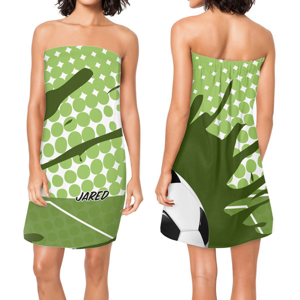 Soccer Custom Bath Wrap - Front & Back View