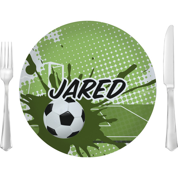 Custom Soccer Glass Lunch / Dinner Plate 10" (Personalized)