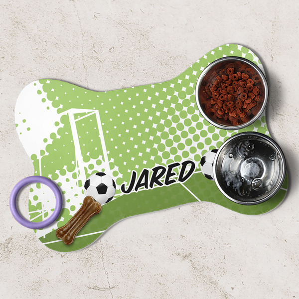 Soccer Dog Bone Shaped Mat Lifestyle