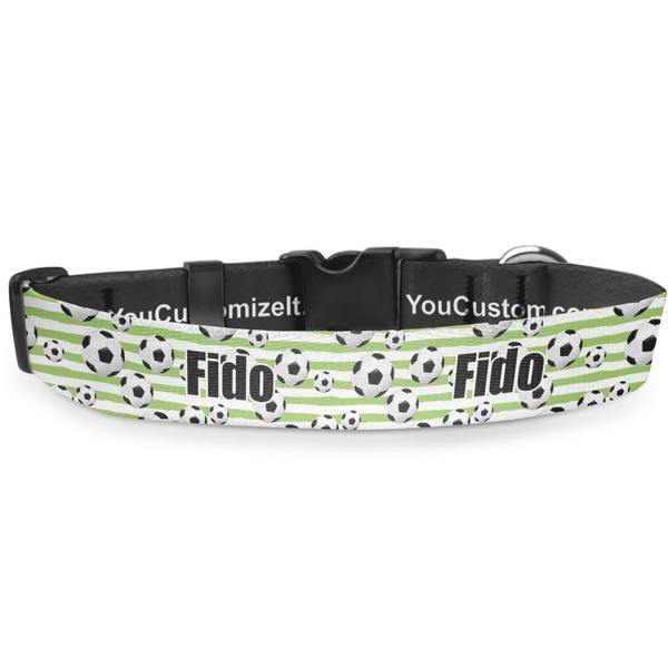 Custom Soccer Deluxe Dog Collar - Medium (11.5" to 17.5") (Personalized)