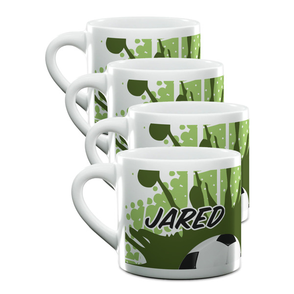 Custom Soccer Double Shot Espresso Cups - Set of 4 (Personalized)