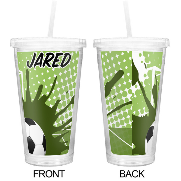 Soccer Double Wall Tumbler with Straw - Approval