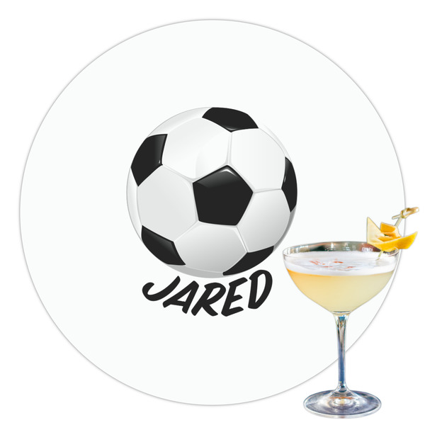 Custom Soccer Printed Drink Topper - 3.5" (Personalized)