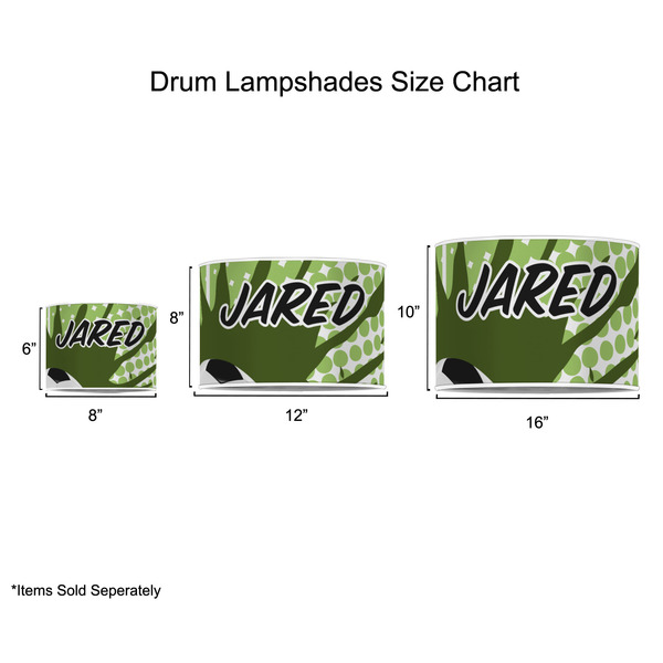 Soccer Drum Lampshades - Sizing Chart