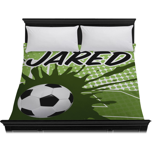 Soccer Duvet Cover - King - On Bed - No Prop