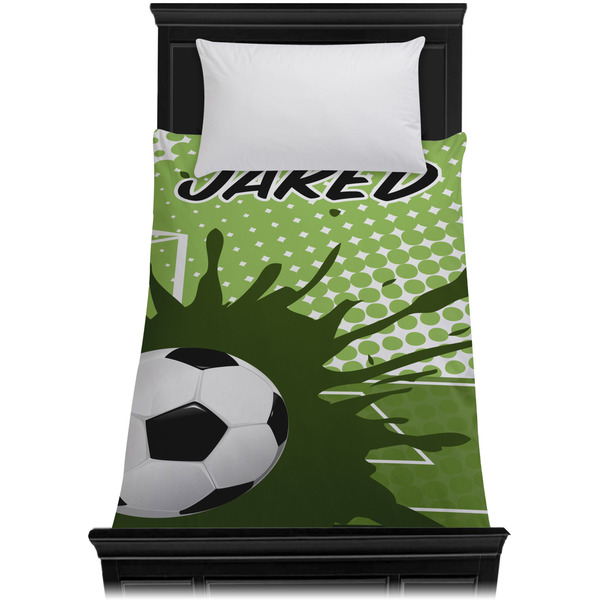 Soccer Duvet Cover - Twin - On Bed - No Prop