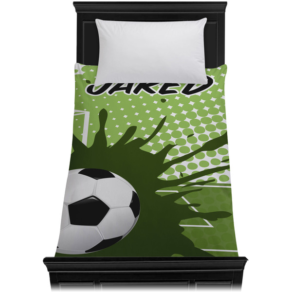 Soccer Duvet Cover - Twin XL - On Bed - No Prop