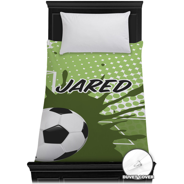 Custom Soccer Duvet Cover - Twin XL (Personalized)