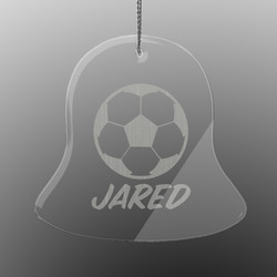 Soccer Engraved Glass Ornament - Bell (Personalized)