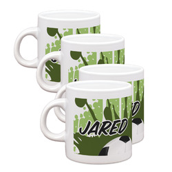 Soccer Single Shot Espresso Cups - Set of 4 (Personalized)