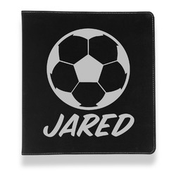 Soccer Leather Binder - 1" - Black (Personalized)