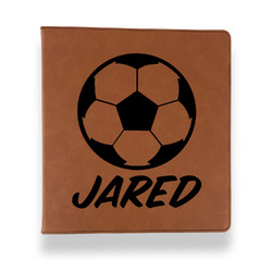 Soccer Leather Binder - 1" - Rawhide (Personalized)