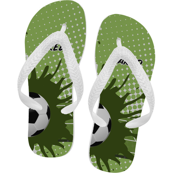 Custom Soccer Flip Flops - XSmall (Personalized)