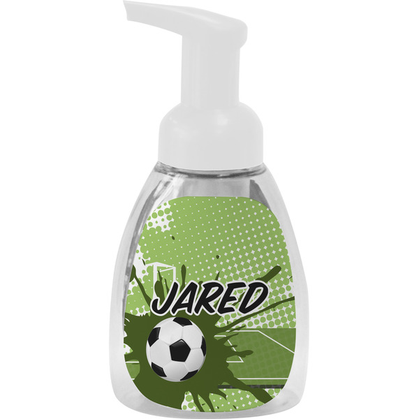 Custom Soccer Foam Soap Bottle - White (Personalized)