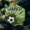 Soccer Frosted Glass Ornament - Hexagon (Lifestyle)