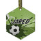 Soccer Frosted Glass Ornament - Hexagon