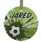 Soccer Frosted Glass Ornament - Round
