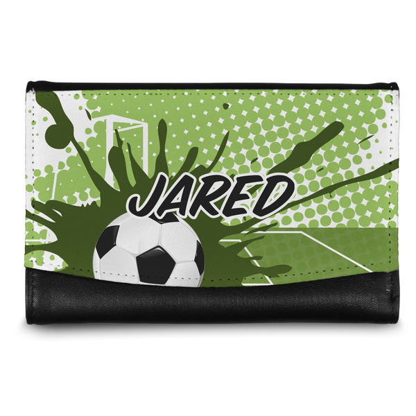 Custom Soccer Genuine Leather Women's Wallet - Small (Personalized)