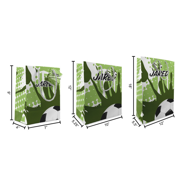 Soccer Gift Bags - All Sizes - Dimensions